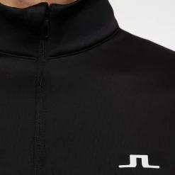 Aerial Quarter Zip Mid Layer Svart-J.Lindeberg Hot