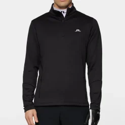 Aerial Quarter Zip Mid Layer Svart-J.Lindeberg Hot