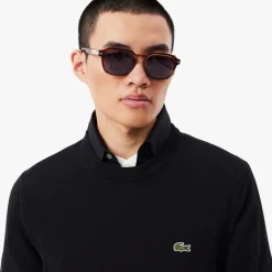 Classic Crew Neck Svart-Lacoste Sale