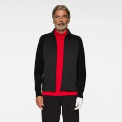 Devin Hybrid Knit Zip Sweater Svart-J.Lindeberg Sale