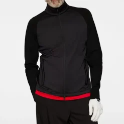 Devin Hybrid Knit Zip Sweater Svart-J.Lindeberg Sale