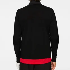 Devin Hybrid Knit Zip Sweater Svart-J.Lindeberg Sale