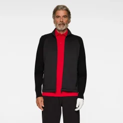 Devin Hybrid Knit Zip Sweater Svart-J.Lindeberg Sale