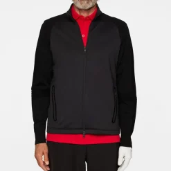 Devin Hybrid Knit Zip Sweater Svart-J.Lindeberg Sale