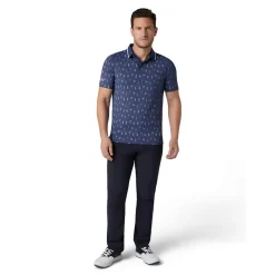 Geo Cocktail Print Polo Blå-Callaway Outlet