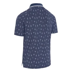 Geo Cocktail Print Polo Blå-Callaway Outlet