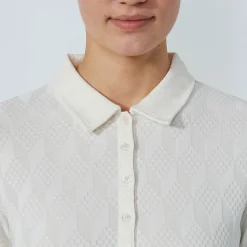 Graphic Jaquard Ls Poloshirt Vit-Daily Sports Best