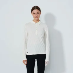 Graphic Jaquard Ls Poloshirt Vit-Daily Sports Best