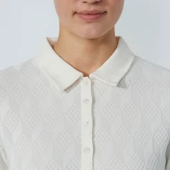 Graphic Jaquard Ls Poloshirt Vit-Daily Sports Best