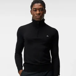 Kian Zipped Golf Sweater Svart-J.Lindeberg Discount
