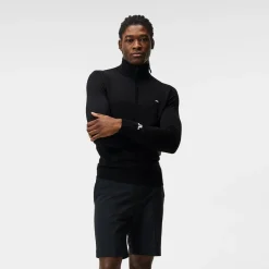 Kian Zipped Golf Sweater Svart-J.Lindeberg Discount
