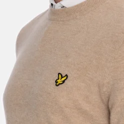 Lambswool Blend Crew Beige-Lyle & Scott Sale