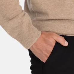 Lambswool Blend Crew Beige-Lyle & Scott Sale