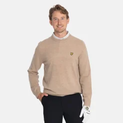 Lambswool Blend Crew Beige-Lyle & Scott Sale