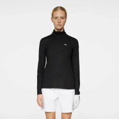 Lauryn Quarter Zip Mid Layer Svart-J.Lindeberg Clearance