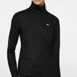 Lauryn Quarter Zip Mid Layer Svart-J.Lindeberg Clearance