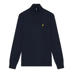 Merino Blend Quarter Zip Blå-Lyle & Scott New