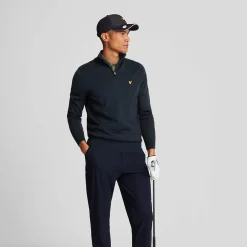 Merino Blend Quarter Zip Blå-Lyle & Scott New