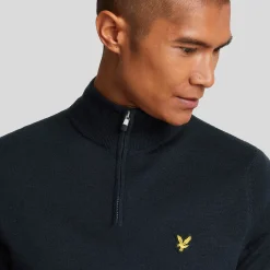 Merino Blend Quarter Zip Blå-Lyle & Scott New