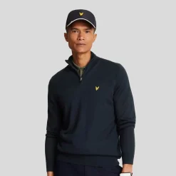 Merino Blend Quarter Zip Blå-Lyle & Scott New