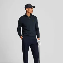 Merino Blend Quarter Zip Blå-Lyle & Scott New
