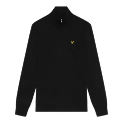 Merino Blend Quarter Zip Svart-Lyle & Scott Outlet