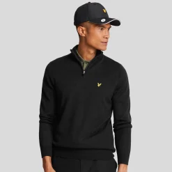 Merino Blend Quarter Zip Svart-Lyle & Scott Outlet