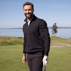 Oakville Half Zip Sweater Svart-Cutter & Buck Clearance