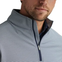 Perth Mini Stripe 1/4 Zip Blå Vit-Peter Millar