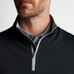Perth Performance Quarter-Zip Svart-Peter Millar Discount