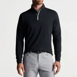Perth Performance Quarter-Zip Svart-Peter Millar Discount