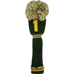 PomPom Headcover Driver Grön Gul-PRG Best
