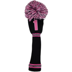 PomPom Headcover Driver Svart Rosa-PRG New
