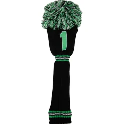 PomPom Headcover Driver Svart Grön-PRG Best