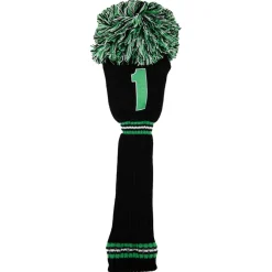 PomPom Headcover Driver Svart Grön-PRG Best
