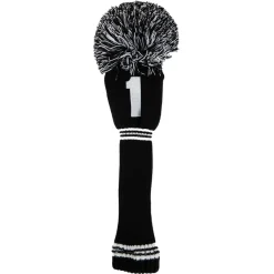 PomPom Headcover Driver Svart Vit-PRG Discount