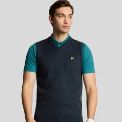 Slipover Merino Blend V-Neck Blå-Lyle & Scott Best
