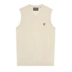 Slipover Merino Blend V-Neck Beige-Lyle & Scott Clearance