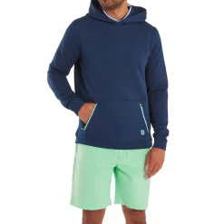 Textured Knit Hoodie Blå-FootJoy Discount