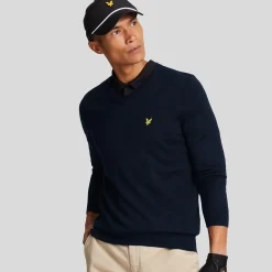 V-Neck Merino Blend Blå-Lyle & Scott Online