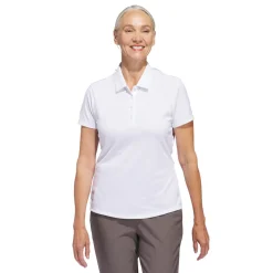 W Solid Performance Short Sleeve Polo Shirt Vit-Adidas Hot