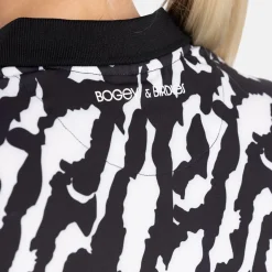 W Tech Hidden Button Pique AOP Svart Vit-Bogeys & Birdies Best