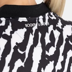 W Tech Hidden Button Pique AOP Svart Vit-Bogeys & Birdies Best