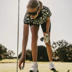 W Tech Hidden Button Pique AOP Svart Vit-Bogeys & Birdies Best