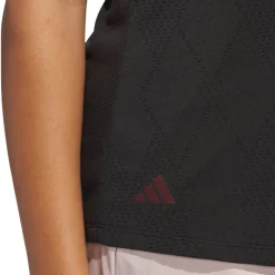 W Ultimate Diamond Jacquard Polo Shirt Svart-Adidas New